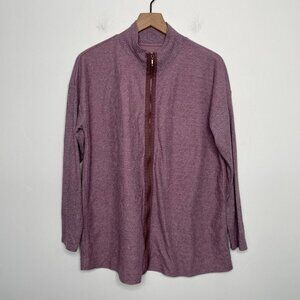Soft Surroundings Womens Zip Up Sweatshirt Size‎ Large Knit Stretch Modal